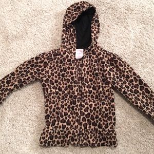Animal print fleece hoodie( toddler) 4T